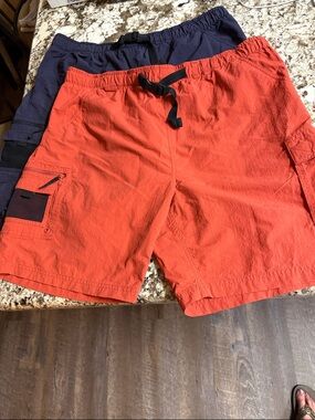 Two Pairs Men's XL Nylon Cargo Shorts